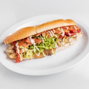 Baguette v&eacute;g&eacute;tarienne 10 pouces avec mozzarella, provolone, aubergines, oignons caram&eacute;lis&eacute;s et poivrons r&ocirc;tis
