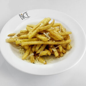 Golden crispy fries tossed in truffle oil and topped with freshly grated parmigiano