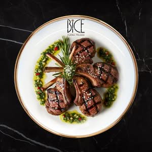 Char-grilled lamb chops with zesty Argentine chimichurri at BiCE Italian cuisine